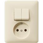 Standaard 55 combinatie wandcontactdoos serie (zonder ra) afdekplaat inbouw wit IP20 047501