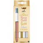 Balpen 4 kleuren goud, roze, zilver, shine verguld - BIC