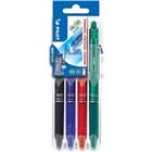 Pilot FriXion Ball Clicker balpen blauw, groen, rood, zwart medium 0,7 mm 4 stuks