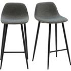 Paperflow Bar Stool Grijs met Zwart Poten Pack of 2