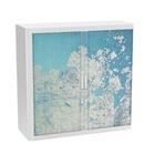 Paperflow Roldeurkast Continent Blauw, wit 1.100 x 415 x 1.040 mm