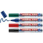 Edding 250 Whiteboardmarker Medium Ronde Punt Kleurenassortiment 4 Stuks