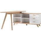 GERMANIA thuiskantoorbureau Oslo wit, eiken 1.440 x 1.450 x 750 mm