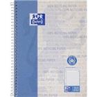 OXFORD Schrijfblok A5+ Gelinieerd Spiraalbinding Geplastificeerd karton Blauw Geperforeerd Recycled 160 Pagina's