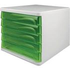 helit Archiefdoos met 5 lades Groen, wit 26.8 cm Pak van 4