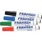 Franken Z1703 Whiteboardmarker Fijn Ronde Punt Zwart, Rood, Groen, Blauw 4 Stuks