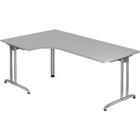 Hammerbacher Niet Hoogteverstelbaar Hoekbureau Gemelamineerde spaanplaat Zilver 2.000 x 1.200 x 750 mm