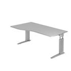 Hammerbacher Vrije vorm Hoogteverstelbaar Bureau Hout, metaal Zilver 1.800 x 800 x 680 mm US18 Grijs, zilver