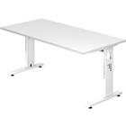 Hammerbacher O-Serie Hoogteverstelbaar Bureau Rechthoekig Gemelamineerde spaanplaat Wit 4 poten 1.600 x 800 x 680 mm