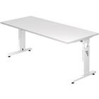 Hammerbacher Hoogteverstelbaar Bureau Rechthoekig Gemelamineerde spaanplaat Zilver T-Voet 1.800 x 800 x 650 mm