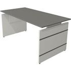 Kerkmann Zit-sta-bureau Form 4 Hoogteverstelbaar Rechthoekig Wit 1,600 x 800 x 760 mm