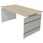 Kerkmann Zit-sta-bureau Form 4 Hoogteverstelbaar Rechthoekig Wit 1,600 x 800 x 760 mm