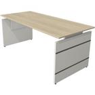 Kerkmann Zit-sta-bureau Form 4 Hoogteverstelbaar Rechthoekig Wit 1,800 x 800 x 760 mm