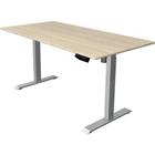 Kerkmann Zit-sta-bureau Move 1 Rechthoekig Elektrisch Hoogteverstelbaar Melamine; staal Esdoorn Zilver 1,600 x 800 x 1,230 mm