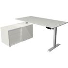 Kerkmann Zit-sta-bureau Move 1 L-vormig Elektrisch Hoogteverstelbaar Melamine; staal Zilver Lichtgrijs 1,650 x 1,350 x 1,230 mm