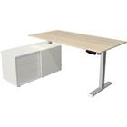 Kerkmann Zit-sta-bureau Move 1 L-vormig Elektrisch Hoogteverstelbaar Melamine; staal Zilver Esdoorn 1,650 x 1,350 x 1,230 mm