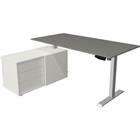 Kerkmann Zit-sta-bureau Move 1 L-vormig Elektrisch Hoogteverstelbaar Melamine; staal Zilver Grafiet 1,650 x 1,350 x 1,230 mm