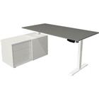 Kerkmann Zit-sta-bureau Move 1 L-vormig Elektrisch Hoogteverstelbaar Melamine; staal Wit Grafiet 1,650 x 1,350 x 1,230 mm