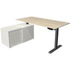 Kerkmann Zit-sta-bureau Move 1 L-vormig Elektrisch Hoogteverstelbaar Melamine; staal Antraciet Esdoorn 1,650 x 1,350 x 1,230 mm