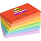 Post-it Playful Collection Super Sticky Notes Rechthoekig 127 x 76 mm Blanco Kleurenassortiment 90 6 Stuks à 90 Vellen