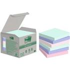 Post-it Recycled Sticky Notes Kleurenassortiment Pastel 76 x 76 mm 100 Vellen Pak van 6