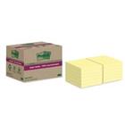 Post-it Super Sticky Notes Gerecyclede zelfklevende memoblaadjes 76 x 76 mm Kanariegeel 70 Vellen Pak van 12 blokken