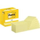 Post-it Zelfklevende memoblaadjes 655-CY 76 x 127 mm 100 Vellen per blok Geel Pak van 12