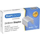 Rapesco Nietjes 24/6 S24607Z3 Staal Zilver Pak van 1000