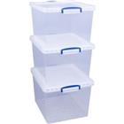 Really Useful Box opbergbox 33,5 l transparant kunststof 38,3 x 46 x 28,5 cm 3 stuks