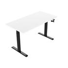 euroseats Zit-sta-bureau zwart met wit tafelblad 1800 x 800 x 685-1165 mm