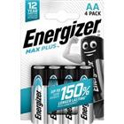 Energizer Batterijen Max Plus AA LR6 2550 mAh Alkaline 1.5 V Pak 4 Stuks