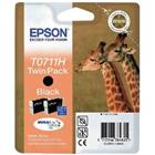 Epson T0711H Origineel Inktcartridge C13T07114H10 Zwart Duopack 2 Stuks à 11