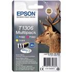 Epson T1306 Origineel Inktcartridge C13T13064012 Cyaan, geel en magenta Multipack 3 Stuks