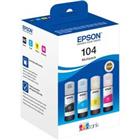 Epson 104 Origineel Inktfles C13T00P640 Zwart, cyaan, magenta, geel 4 Stuks