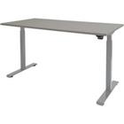 Schaffenburg Zit-sta-bureau Dextro Basic Grijs, aluminium 1200 x 800 mm