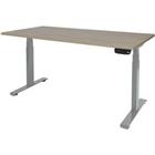 Schaffenburg Zit-sta-bureau Dextro Plus Robson eiken, aluminium 1200 x 800 mm