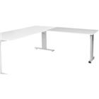 Schaffenburg Aanbouwtafel Linesto Plus LIN-PLA126-WIRA-M25 wit, zilver 120x60x65-85 cm