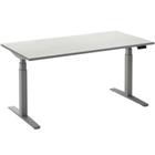 Ceha Rechthoekig Zit-sta-bureau Elektronisch In hoogte verstelbaar Zilver Wit Melamine, metaal 1.200 x 800 x 1.300 mm Normale hoog-laag-schakelaar