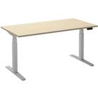 Ceha Rechthoekig Zit-sta-bureau Elektronisch In hoogte verstelbaar Wit Esdoorn Melamine, metaal 1.200 x 800 x 1.300 mm Normale hoog-laag-schakelaar