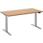 Ceha Rechthoekig Zit-sta-bureau Elektronisch In hoogte verstelbaar Wit Beuken Melamine, metaal 1.200 x 800 x 1.300 mm Normale hoog-laag-schakelaar