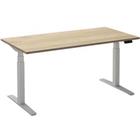 Ceha Rechthoekig Zit-sta-bureau Elektronisch In hoogte verstelbaar Wit Rustiek eiken wit Melamine, metaal 1.200 x 800 x 1.300 mm Normale hoog-laag-schakelaar