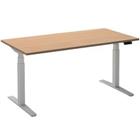 Ceha Rechthoekig Zit-sta-bureau Elektronisch In hoogte verstelbaar Wit, beuken Melamine, metaal 1.400 x 800 x 1.300 mm Normale hoog-laag-schakelaar