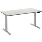 Ceha Rechthoekig Zit-sta-bureau Elektronisch In hoogte verstelbaar Wit Wit Melamine, metaal 1.600 x 800 x 1.300 mm Normale hoog-laag-schakelaar