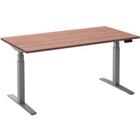 Ceha Rechthoekig Zit-sta-bureau Elektronisch In hoogte verstelbaar Havanna Zilver Melamine, metaal 1.800 x 800 x 1.300 mm Normale hoog-laag-schakelaar