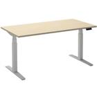 Ceha Rechthoekig Zit-sta-bureau Elektronisch In hoogte verstelbaar Wit Esdoorn Melamine, metaal 1.800 x 800 x 1.300 mm Normale hoog-laag-schakelaar