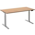 Ceha Rechthoekig Zit-sta-bureau Elektronisch In hoogte verstelbaar Wit Beuken Melamine, metaal 1.800 x 800 x 1.300 mm Normale hoog-laag-schakelaar