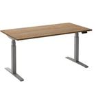 Ceha Rechthoekig Zit-sta-bureau Elektronisch In hoogte verstelbaar Zilver Rustiek eiken tabak Melamine, metaal 1.800 x 900 x 1.300 mm Normale hoog-laag-schakelaar