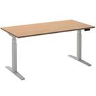 Ceha Rechthoekig Zit-sta-bureau Elektronisch In hoogte verstelbaar Wit, beuken Melamine, metaal 1.800 x 900 x 1.300 mm Normale hoog-laag-schakelaar