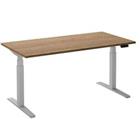 Ceha Rechthoekig Zit-sta-bureau Elektronisch In hoogte verstelbaar Wit Rustiek eiken tabak Melamine, metaal 1.800 x 900 x 1.300 mm Normale hoog-laag-schakelaar