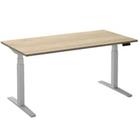 Ceha Rechthoekig Zit-sta-bureau Elektronisch In hoogte verstelbaar Wit Rustiek eiken wit Melamine, metaal 1.800 x 900 x 1.300 mm Normale hoog-laag-schakelaar